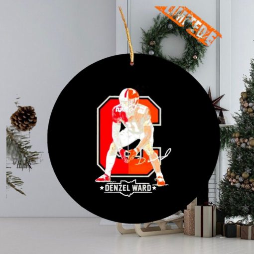 Denzel Ward Cleveland Browns football signature Ornament