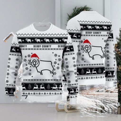 Derby County Exclusive Efl Logo Team Ugly Christmas Sweater For Fans Gift Unisex Sweatshirt