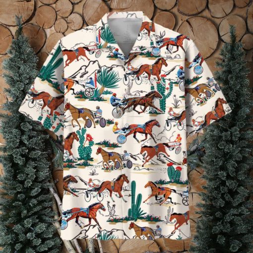 Desert Horse Harness Racing Hawaiian Shirt