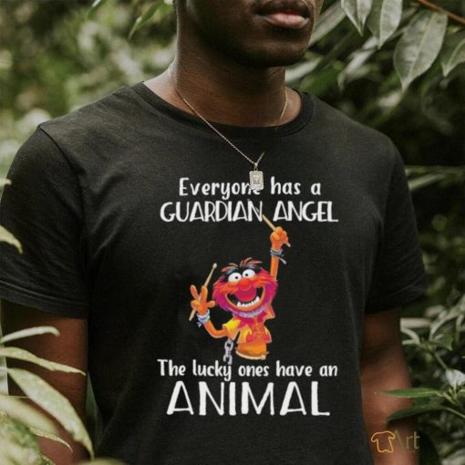 Design Animal DRUMMER everyone has a guardian angel the lucky ones have an animal shirt