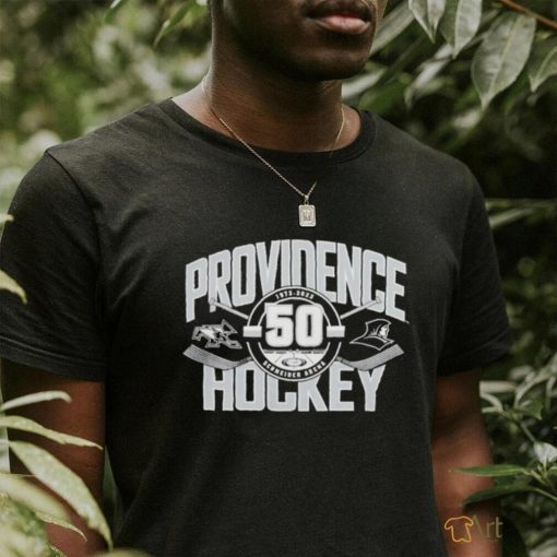 Design Blue 84 Black Providence Friars 50th Anniversary Hockey shirt