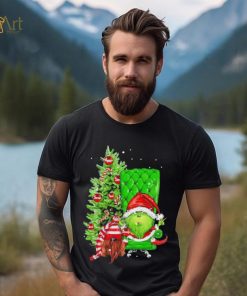 Design Grinch Hat Santa Hug Ball Grinch Glossy And Gnome Tree Merry Christmas Shirt