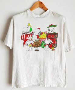 Design Snoopy And Woodstock Hat Santa Dring Merry Christmas Shirt