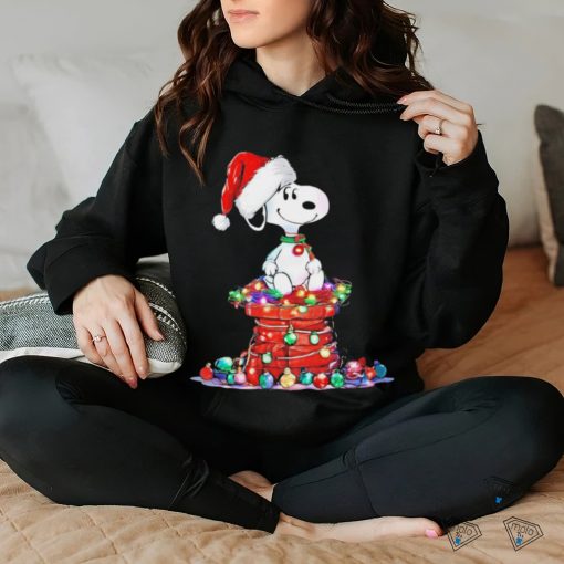 Design Snoopy Hat Santa Chimney Light Christmas Shirt