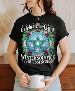 Design The celebrate the return of the light winter solstice blessings merry Christmas shirt