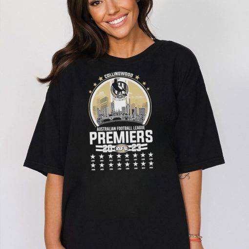 Design collingwood Australian football league premierss 2023 year shirt