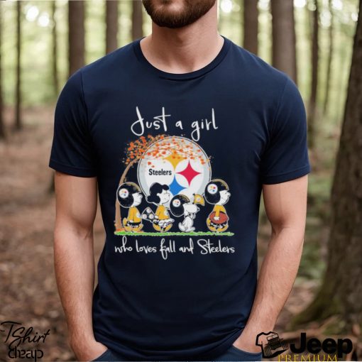 Design just a girl who loves fall and Steelers shirt