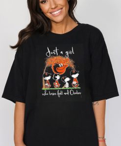 Design snoopy and Charlie Bone just a girl who loves kal and Orioles shirt