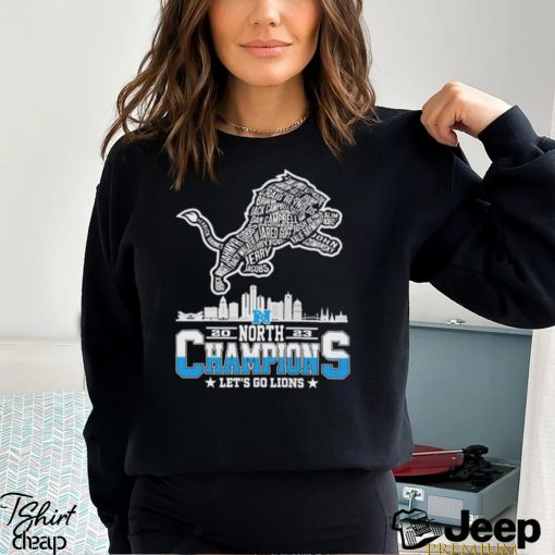 Detroit Lions 2023 Skyline North Champions Let’s Go Lions Shirt