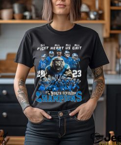 Detroit Lions All Fight All Heart All Us All Grit 2023 NFC North Division Champions T Shirt