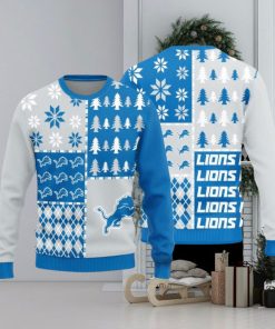 Detroit Lions Christmas Pine Trees Pattern New Style Knitted Sweater