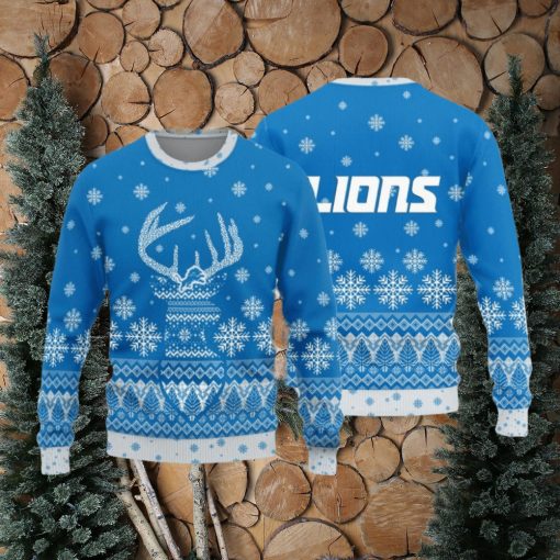 Detroit Lions Christmas Reindeer Knitted Sweater