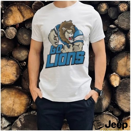 Detroit Lions Football Go Lions Mascot T Shirt