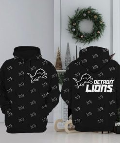 Detroit Lions Football Mascot Full Black Design 3D Hoodie