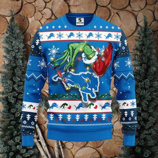 Detroit Lions Grinch Christmas Ugly Sweater