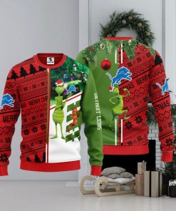 Detroit Lions Grinch & Scooby Doo Christmas Ugly Sweater 1