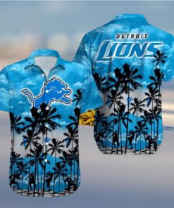 Detroit Lions Mascot Design Hawaiian Shirt