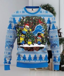 Detroit Lions Minion Christmas Ugly Sweater 3D Christmas Xmas Sweater