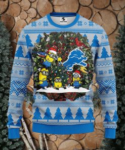 Detroit Lions Minion Christmas Ugly Sweater