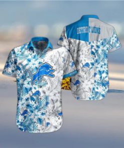 Detroit Lions NFL Beach Shirt Graphic Floral Pattern Print This Summer Hawaiian Shirt