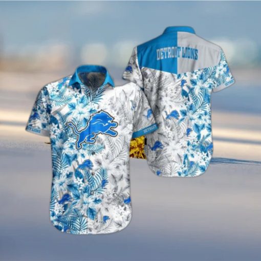 Detroit Lions NFL Beach Shirt Graphic Floral Pattern Print This Summer Hawaiian Shirt