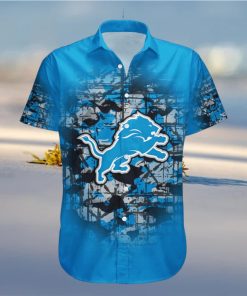 Detroit Lions NFL Camouflage Vintage Custom Name And Number Hawaiian Shirt