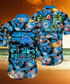 Detroit Lions NFL Flower 3D Full Printed Hawaiian Shirt