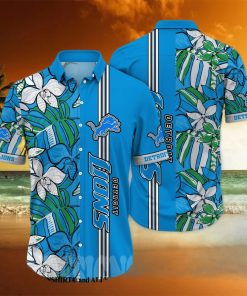 Detroit Lions NFL Flower Unisex All Over Printed Hawaiian Shirt