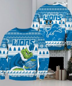 Detroit Lions NFL Grinch Christmas Ugly Sweater Fans Gift Funny For Men And Women