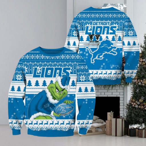 Detroit Lions NFL Grinch Christmas Ugly Sweater Fans Gift Funny For Men And Women