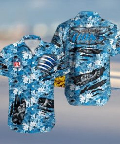 Detroit Lions NFL Logo Design Hawaiian Shirt