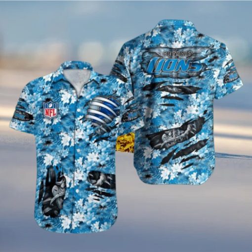 Detroit Lions NFL Logo Design Hawaiian Shirt