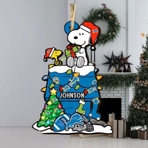 Detroit Lions NFL Snoopy Ornament Personalized Christmas 2023 Holidays