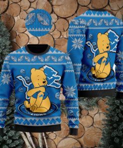 Detroit Lions NFL Winnie the Pooh Knitted Christmas 3D Sweater For Fans