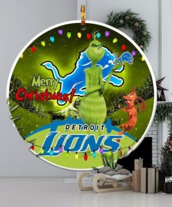 Detroit Lions Nfl Funny Grinch Christmas Ornaments