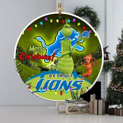 Detroit Lions Nfl Funny Grinch Christmas Ornaments