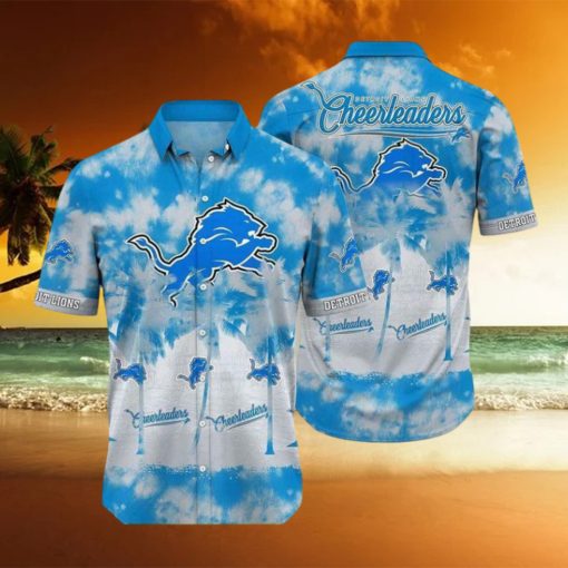 Detroit Lions Nfl Tropical Pattern Graphic Short Sleeve Summer Srrjmn Leobees Trending Hawaiian Shirt