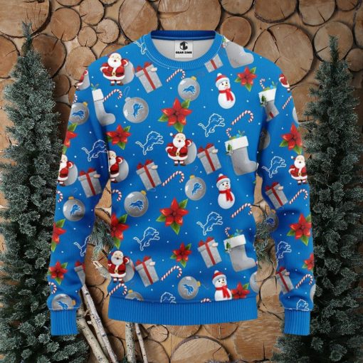 Detroit Lions Santa Claus Snowman Christmas Ugly Sweater Sport Christmas Gift Ideas