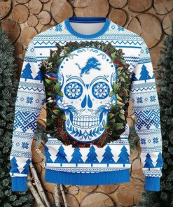 Detroit Lions Skull Flower Ugly Christmas Ugly Sweater Sport Christmas Gift Ideas