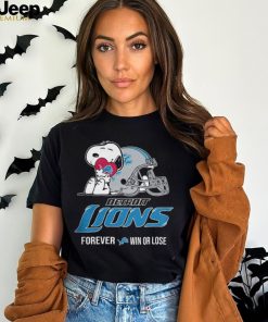 Detroit Lions Snoopy Heart Peanuts Forever Win Or Lose Classic T Shirt