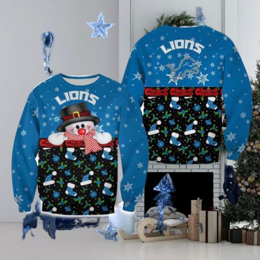 Detroit Lions Snowman Family Sweater For Men And Women Gift Holidays