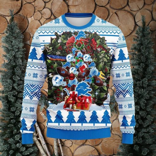 Detroit Lions Tree Ugly Christmas Ugly Sweater Christmas Gift Ideas For Fans