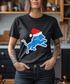 Detroit Lions logo Santa Hat Christmas 2023 Shirt