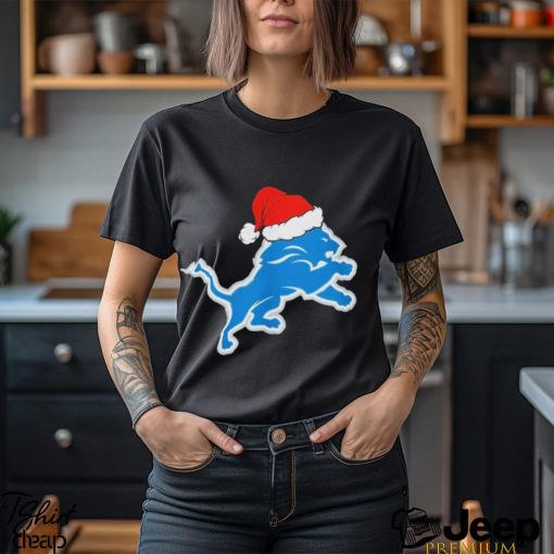 Detroit Lions logo Santa Hat Christmas 2023 Shirt