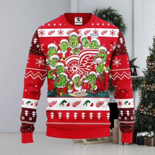 Detroit Red Wings 12 Grinch Xmas Day Christmas Ugly Sweater 3D Christmas Xmas Sweater