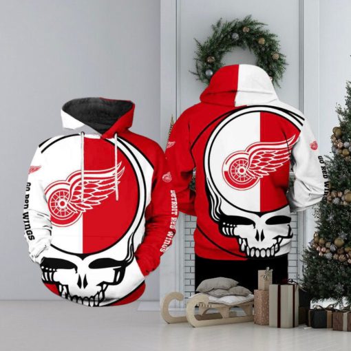 Detroit Red Wings Grateful Dead 3D Printed Hoodie