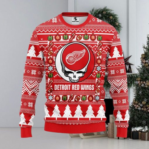 Detroit Red Wings Grateful Dead Ugly Christmas Sweater Warm Gift For Christmas