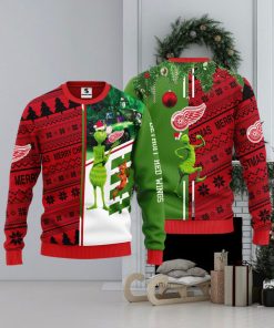 Detroit Red Wings Grinch & Scooby doo Christmas Ugly Sweater 1