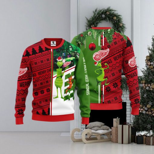 Detroit Red Wings Grinch & Scooby doo Christmas Ugly Sweater 1