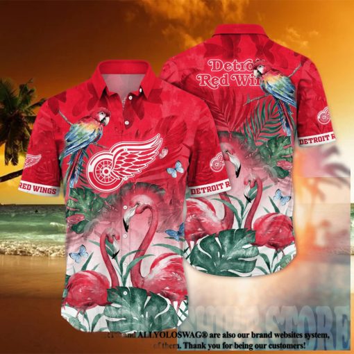 Detroit Red Wings NHL Floral 3D Hawaiian Shirt